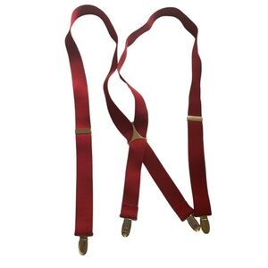 Red Suspenders with Gold Clips